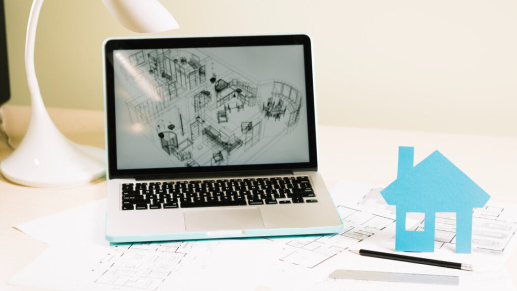 Home design mockup on laptop reflecting conversion-focused roofing web design